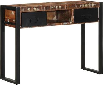 vidaXL Vidaxl - Mesa consola multicolor madera maciza reciclada 100x35x75 cm