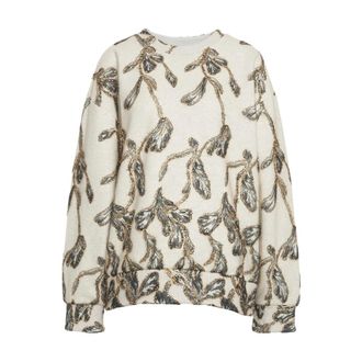 Munthe Blouses, female, Beige, Size: 3XS Lofa Embellished Sweatshirt