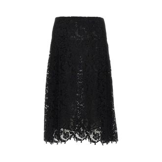 Fendi Macram&egrave; lace midi skirt Woman 40