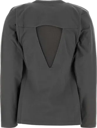 Jil Sander Womens Dark Grey Cotton T-Shirt Pebble Exterior