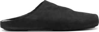 Uma Wang square-toe leather slippers - men - Calf Leather/Calf Leather/Calf Leather/Rubber - 40 - Black