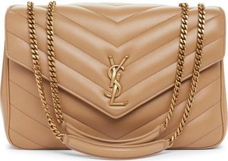 Saint Laurent Large Loulou Quilted Leather Shoulder Bag in Natural Tan at Nordstrom