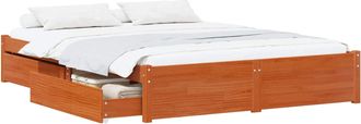 vidaXL Estructura De Cama 2 Uds. Marr&oacute;n Cera 140 X 190 Cm Vidaxl