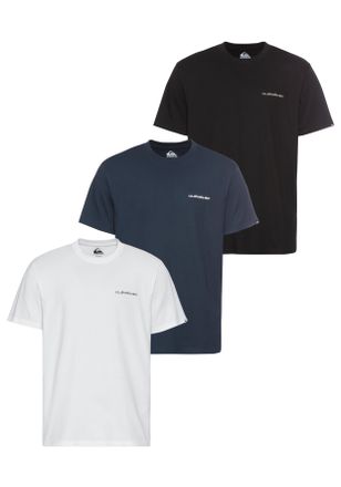 Quiksilver T-Shirt QUIKSILVER OMNI QS SHORT SLEEVE TEE PACK3 YM, Herren, Gr. 3XL, bunt (wei&szlig;, schwarz, blau), Obermaterial: 100% Baumwolle, Shirts T-Shirt, Basic