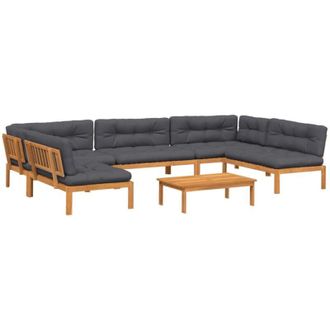 vidaXL Set De Sof&aacute;s De Palets De Jard&iacute;n Y Cojines 6 Pzas Madera Acacia Vidaxl