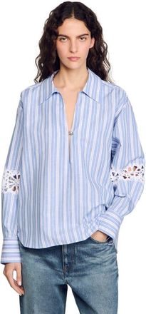 Sandro Striped shirt in Blu /White at Nordstrom, Size X-Large