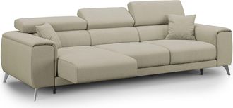 Divani.Store Fusion Sof&aacute; Con Asientos Deslizantes En Tela Suave Antimanchas 260 Cm Crema