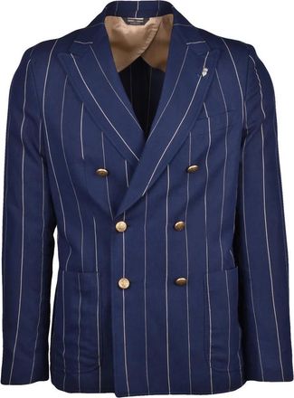 Berry & Brian Double-Breasted Jacket - Blue