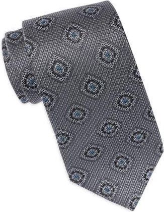 Duchamp Medallion Jacquard Silk Tie in Grey at Nordstrom Rack