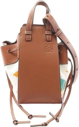 Loewe Pre-owned Bucket Bags, female, Brown, Size: ONE SIZE Pre-owned Canvas Shoulder Bag