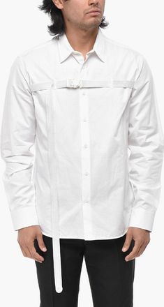 Off-white Camicia in Popeline BUCKLEUP con Fibbia Off-White