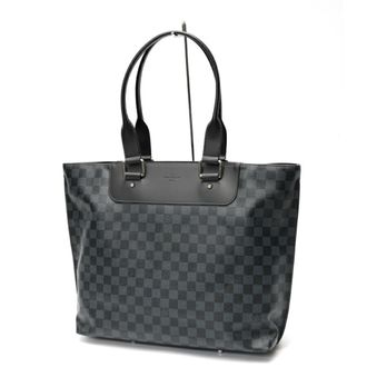 Louis Vuitton Damier Cobalt Black Canvas Leather Tote Bag (Pre-Owned)
