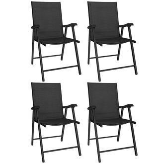 OUTSUNNY Sillas plegables 62x58x97 cm negro