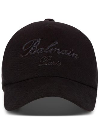 Balmain logo-embroidered baseball cap - men - Cotton - OS - Black