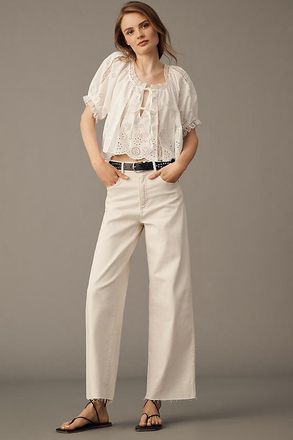 LE JEAN Petite White Column Jeans