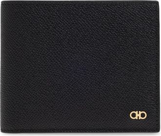 Ferragamo Micro Gancio Opvouwbare Portemonnee - Heren - Portefeuilles - Zwart - ONE Size - Leer - Accessoires
