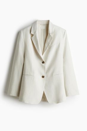 H&M Blazer aus Leinenmix - Hellgrau