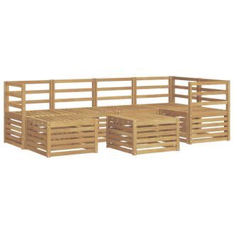 vidaXL Conjunto De Sof&aacute;s De Exterior 7 Pcs Blanco Poli&eacute;ster Vidaxl