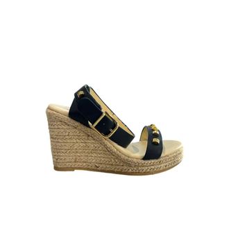 Borbonese Blue Leather Womens Platform Womens Sandal