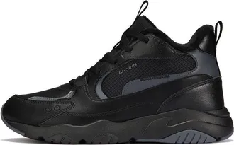 Li-Ning Lifestyle High Top Shoes Black Velour AGLS209-3