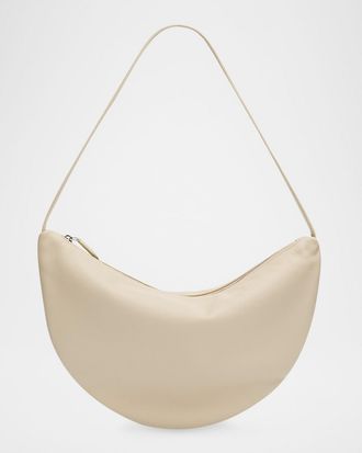 The Row Izzy Small Crescent Shoulder Bag in Leather