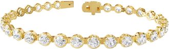 Diamond2Deal 18k Vermeil Plated Silver 7.5 ct Round Lab Grown Diamond bracelet 7