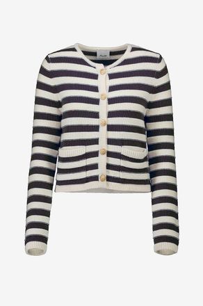 Allude Gestreifter gekn&ouml;pfter Cardigan aus Wolle und Kaschmir