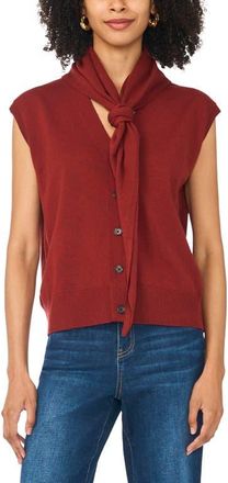 Vince Camuto Scarf Tie Sweater Vest in Port at Nordstrom, Size Xx-Small