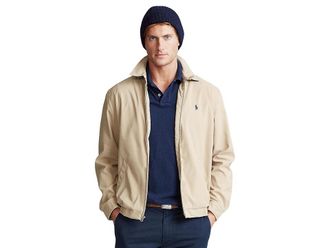 Polo Ralph Lauren Bi-Swing Windbreaker Jacket Mens Coat Khaki Uniform : 2XL, Cotton/Microfiber/Polyester