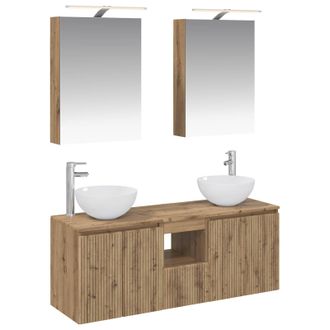 vidaXL Juego De Muebles De Ba&ntilde;o 5 Pcs Roble Artesanal Vidaxl