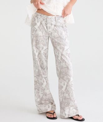 A&eacute;ropostale Low-Rise Baggy Wide Leg Forest Camo Jean