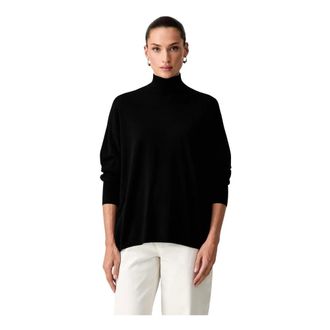 Trussardi Truien & Vesten, Dames, Zwart, S, Nylon, Gladde Viscose Turtleneck Trui