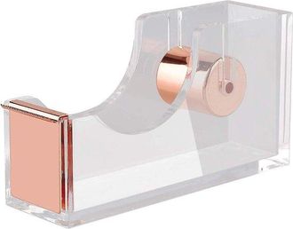 OEM Dispensador De Cinta Acr&iacute;lica - Soporte Para Cinta De Oficina - Organizaci&oacute;n De Escritorio - Base Antideslizante - 48x35x66 Cm - Oro Rosa