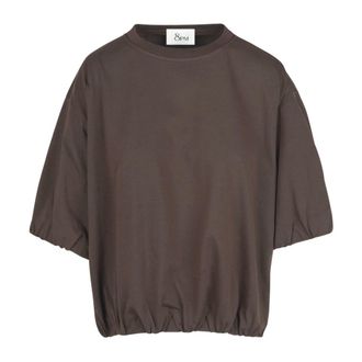 8pm Oversized Tops, female, Brown, Size: XS T-shirt Maiorca