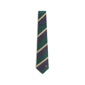Valentino Garavani Accessoires, Heren, Veelkleurig, ONE Size, Valentie Jacquard Regimental Zijden Stropdas