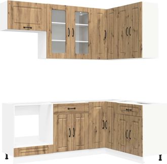vidaXL Unidad De Cocina Kalmar 8 Uds. Roble Artisan Vidaxl