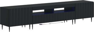 vidaXL Cabinet De Tv Led De 5 Piezas Negro Madera De Ingenier&iacute;a Vidaxl