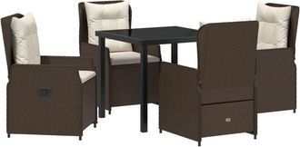vidaXL Garden Dining Set 5 pcs Brown Poly Rattan Vidaxl