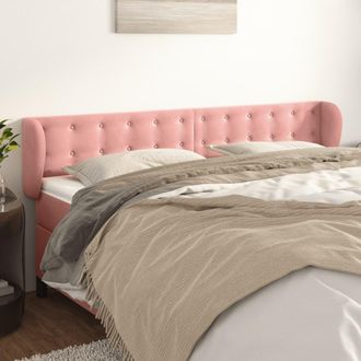 vidaXL Cabecero De Terciopelo Rosa 163x23x78/88 Cm Vidaxl