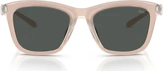 Diesel DL3008U 53mm Square Sunglasses in Cristal Metal Champagne/grey at Nordstrom