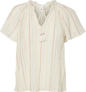 Vero Moda Gestreepte blouse, te strikken aan de kraag