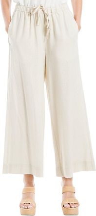 Max Studio Drawstring Crop Linen-Blend Pant