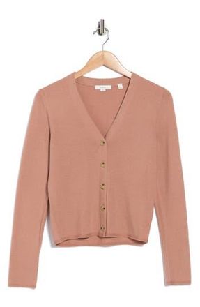 Vince Slim Button Front Wool Bend Cardigan in Blush Cream at Nordstrom Rack, Size X-Small