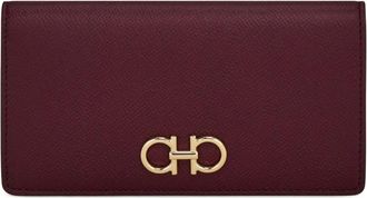 Ferragamo Gancini buckle continental wallet - women - CALFSKIN/Fabric/CALFSKIN - One Size - Purple