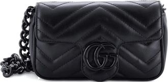 Gucci GG Marmont Flap Matelasse Leather belt bag - Zwart
