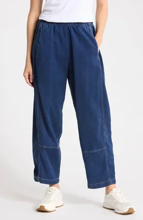 Max Studio Pique Barrel Leg Ankle Pants in Dark Wash at Nordstrom Rack, Size X-Small