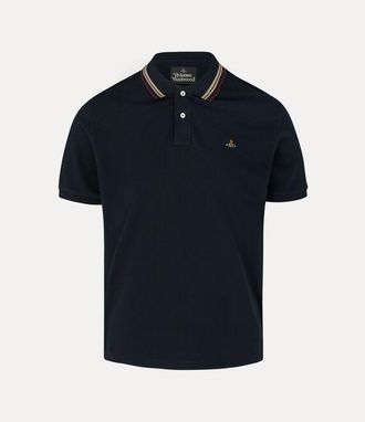 Vivienne Westwood Classic Polo Solid Piquet Navy Blue XXL Men