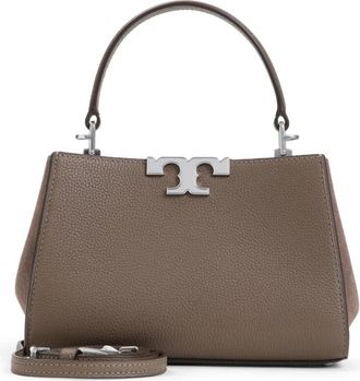 Tory Burch Mini Satchel met T-logo ontwerp - Dames - Handtassen - Grijs - ONE Size - Leer - Tassen