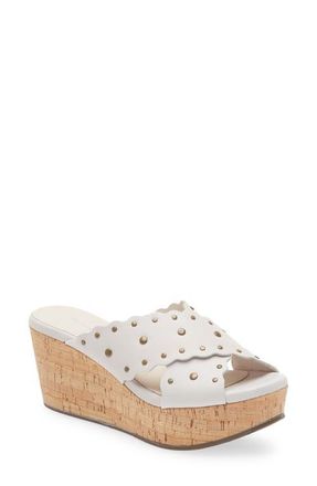 Chocolat Blu Studded Platform Wedge Sandal in Ice Leather at Nordstrom, Size 6