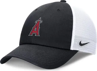 Nike Los Angeles Angels Evergreen Club Nike Mens MLB Trucker Adjustable Hat in Blue | NB03194NANG-BEE